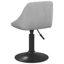 vidaXL Chaises pivotantes à manger lot de 2 Gris clair Velours pas cher