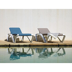 Set 2 Chaise Longue Marina Club Gris Foncé/Beige - RESOL pas cher