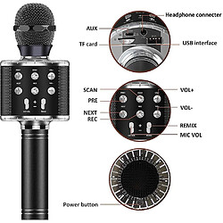 Acheter Universal WS858 Portable Bluetooth Karaoké Microphone Haut-parleur professionnel sans fil Homepage KTV Microphone portatif (or)