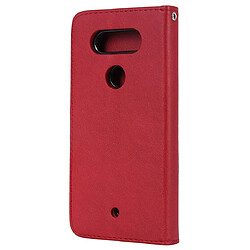 Avis Wewoo Housse Coque Pour LG G8 ThinQ Solid Color Horizontal Flip de protection avec support et fentes cartes et portefeuille et cadre photo et lanière rouge