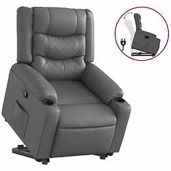 Maison Chic Fauteuil Relax pour salon, Fauteuil inclinable Gris Similicuir -GKD81085