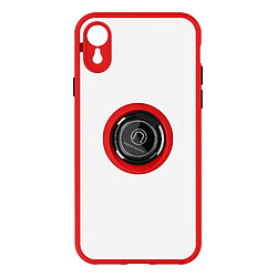 Avizar Coque iPhone XR Bi-matière Bague Métallique Support rouge