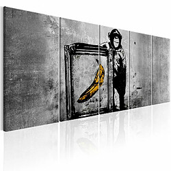 Paris Prix Tableau Imprimé Banksy - Monkey with Frame 80 x 200 cm