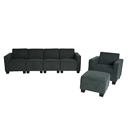 Acheter Mendler Modular Sofa-System Ensemble de canapés Lyon 3-1-1-1, tissu/textile ~ gris anthracite