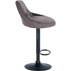 Decoshop26 Set de 2 tabourets de bar coutures décoratives losanges assise en velours gris et cadre en métal noir TDB10779