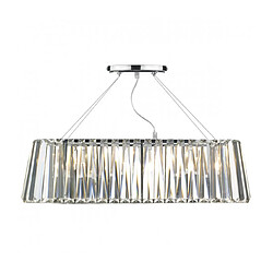 Luminaire Center Suspension Cecilia cristal et chrome poli 3 ampoules