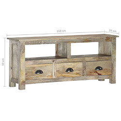 vidaXL Meuble TV 110x30x50 cm Bois massif de manguier pas cher