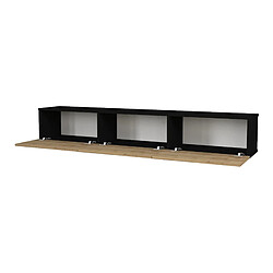 Helloshop26 Meuble TV 180 x 31 x 29,5 cm noir effet chêne 03_0007882