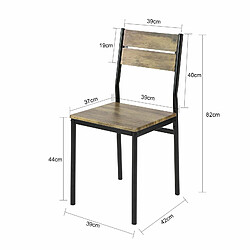 Avis SoBuy OGT28-N+FST72-Nx4 Table de Salle à Manger avec 4 Chaises Lot Table et 4 Chaise de Style Industriel