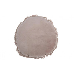 Dansmamaison Coussin Rond Velours Coton/Lin Vieux Rose