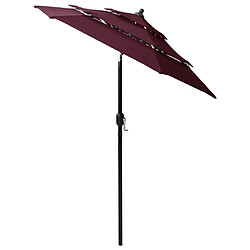 Avis ComfortXL Parasol à 3 Niveaux Avec Mât En Aluminium Bordeaux 2 M