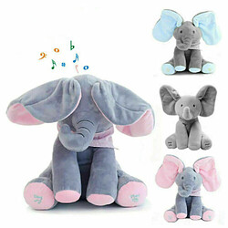 Universal Musique éléphant peluche jouet peluche poupée chant bébé cadeau enfant (bleu)