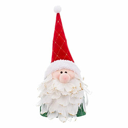 BigBuy Christmas Décorations de Noël Multicouleur Plumes Sable Tissu Père Noël 12 x 36 cm