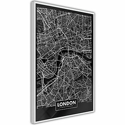 Paris Prix Affiche Murale Encadrée City Map London Dark 20 x 30 cm Blanc