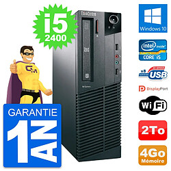 PC Lenovo ThinkCentre M81 SFF Intel i5-2400 RAM 4Go Disque 2To Windows 10 Wifi - Occasion