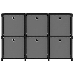 vidaXL Étagère d'affichage 6 cubes et boîtes Noir 103x30x72,5 cm Tissu