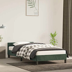 vidaXL Cadre de lit sans matelas vert foncé 100x200 cm velours