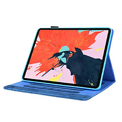 Wewoo Housse Étui Coque Pour iPad Pro 11 pouces 2018 Etui à rabat horizontal en cuir de style commercialavec support et fente cartecadre photo et fonction veille / réveil bleu pas cher