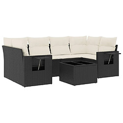 Maison Chic Ensemble Tables et chaises d'extérieur 7pcs avec coussins,Salon de jardin noir résine tressée -GKD260952