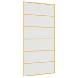 vidaXL Porte coulissante doré 102,5x205 cm verre ESG dépoli aluminium