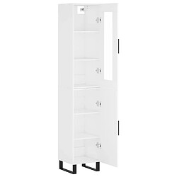 Avis vidaXL Buffet haut Blanc 34,5x34x180 cm Bois d'ingénierie