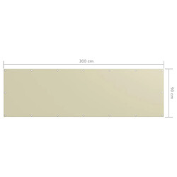 Acheter vidaXL Écran de balcon Crème 90x300 cm Tissu Oxford