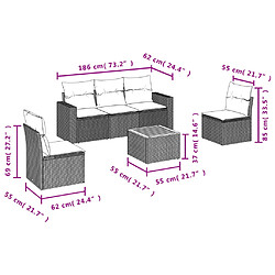 Avis Maison Chic Salon de jardin 6 pcs avec coussins | Ensemble de Table et chaises | Mobilier d'Extérieur noir résine tressée -GKD84662