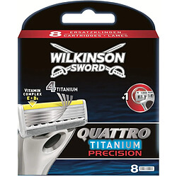 Wilkinson - CAL-009107 - Quattro Titanium Précision - Lames de rasoir pour Homme - Pack de 8