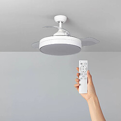 Ledkia Ventilateur de Plafond Silencieux Dalori Blanc 106cm Moteur DC Blanc