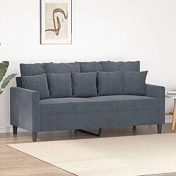 Maison Chic Canapé à 2 places,Sofa de Salon,Canapé droit Gris foncé 140 cm Velours -GKD397174