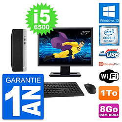 PC HP ProDesk 400 G4 SFF Ecran 27" i5-6500 RAM 8Go Disque 1To Windows 10 Wifi - Occasion