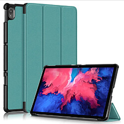 Etui en PU sommeil et réveil automatique à trois volets avec support vert pour votre Lenovo Tab P11 TB-J606F