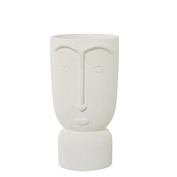 Vase Alexandra House Living Ecru Céramique Visage 13 x 13 x 25 cm