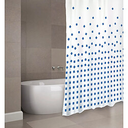 MSV Rideau de douche Polyester THIKA 180x200cm QUALITÉ PREMIUM Bleu - Anneaux inclus