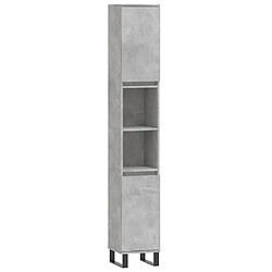 Maison Chic Armoire de salle de bain,Meuble de rangement,Meuble haut gris béton 30x30x190 cm -GKD523044