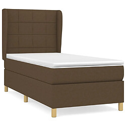 vidaXL Sommier à lattes de lit avec matelas Marron foncé 100x200 cm