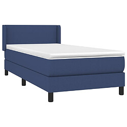 Avis Maison Chic Lit adulte- Lit + matelas,Sommier à lattes de lit avec matelas Bleu 90x190 cm Tissu -GKD70315