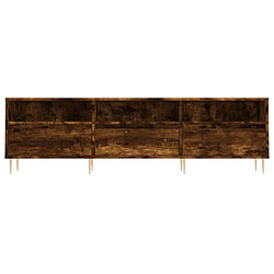 Maison Chic Meuble TV scandinave - Banc TV pour salon chêne fumé 150x30x44,5 cm bois d'ingénierie -MN93222 pas cher