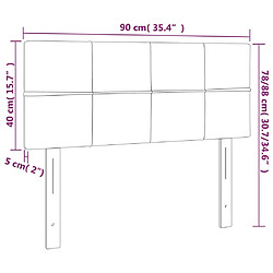 vidaXL Tête de lit à LED Rose 90x5x78/88 cm Velours pas cher