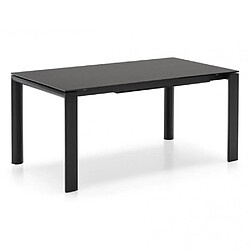 Inside 75 Table extensible 8 couverts DORIAN 180cm pieds métal noir plateau céramique gris