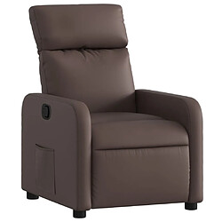 vidaXL Fauteuil inclinable Marron Similicuir