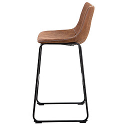 Beliani Tabouret de bar Set de 2 Tissu Marron doré FRANKS pas cher