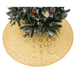 C185 120cm Golden Snowflake Flaker Print Jupe De Noël Arbre De Noël Décoration Arbre Tablier Tablier De Noël Tree Jupe