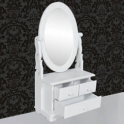 Acheter vidaXL Coiffeuse avec miroir pivotant ovale MDF