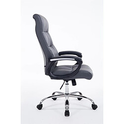 Decoshop26 Fauteuil chaise de bureau sur roulettes ergonomique hauteur réglable mécanisme de basculement PVC gris BUR10049