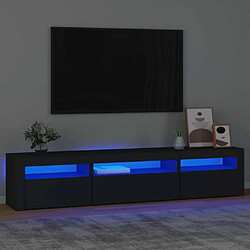 Maison Chic Meubles TV avec lumières LED - Banc TV pour salon Noir 195x35x40 cm -MN98018