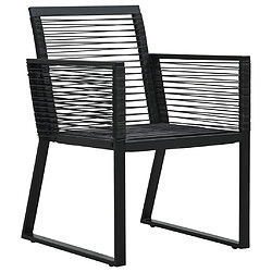 vidaXL Chaises de jardin 4 pcs Corde en rotin Noir