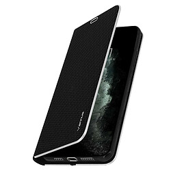 Avizar Housse iPhone 11 Pro Étui Intégral Porte-carte Support Vidéo Effet Carbone Noir