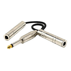 Acheter 0,2 M De Long Jack 6,35 Mm Mâle à 2 × 1/4 "câble Audio Mono Femelle Y Séparateur