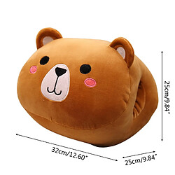 Universal 30 * 25cm mignon animal cochon ours oreiller chaud manuel hiver douce peluche poupée peluche cadeau (brun)